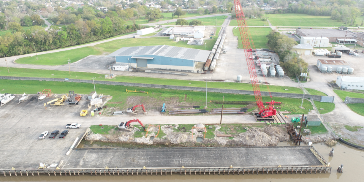 East Dock February 2023 as construction was beginning